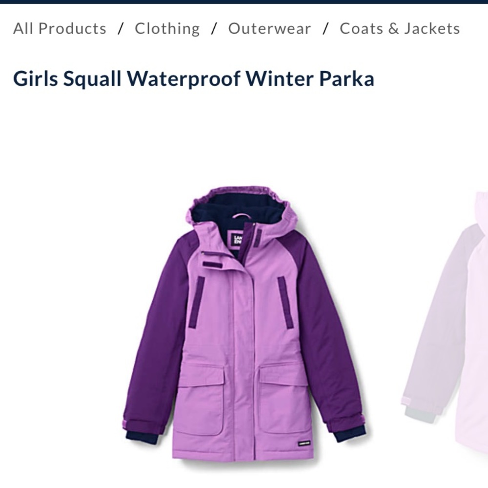 Lands End girls ski jacket